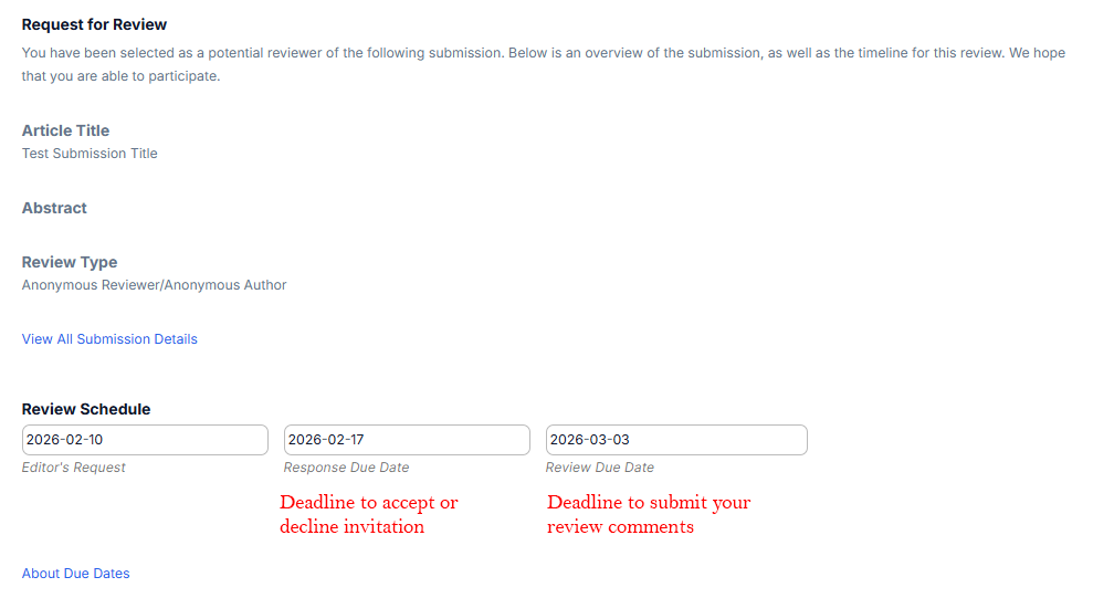 Review Schedule